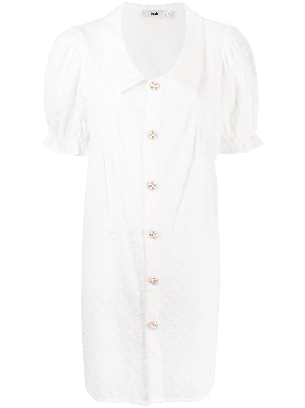 

b+ab vestido con bordado floral - Blanco