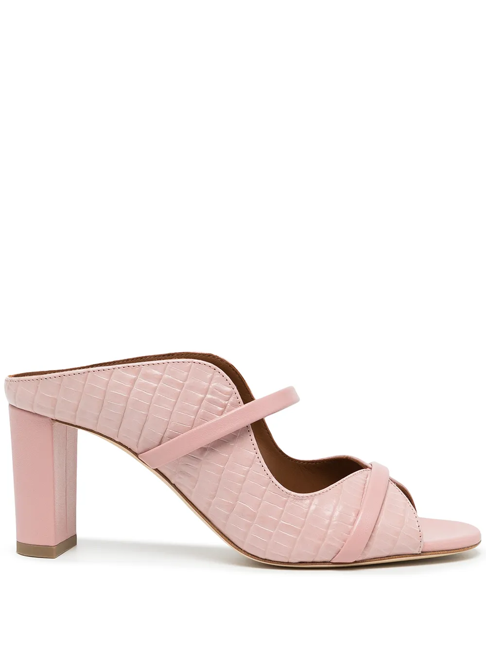 

Malone Souliers crocodile-embossed 80mm leather sandals - Pink