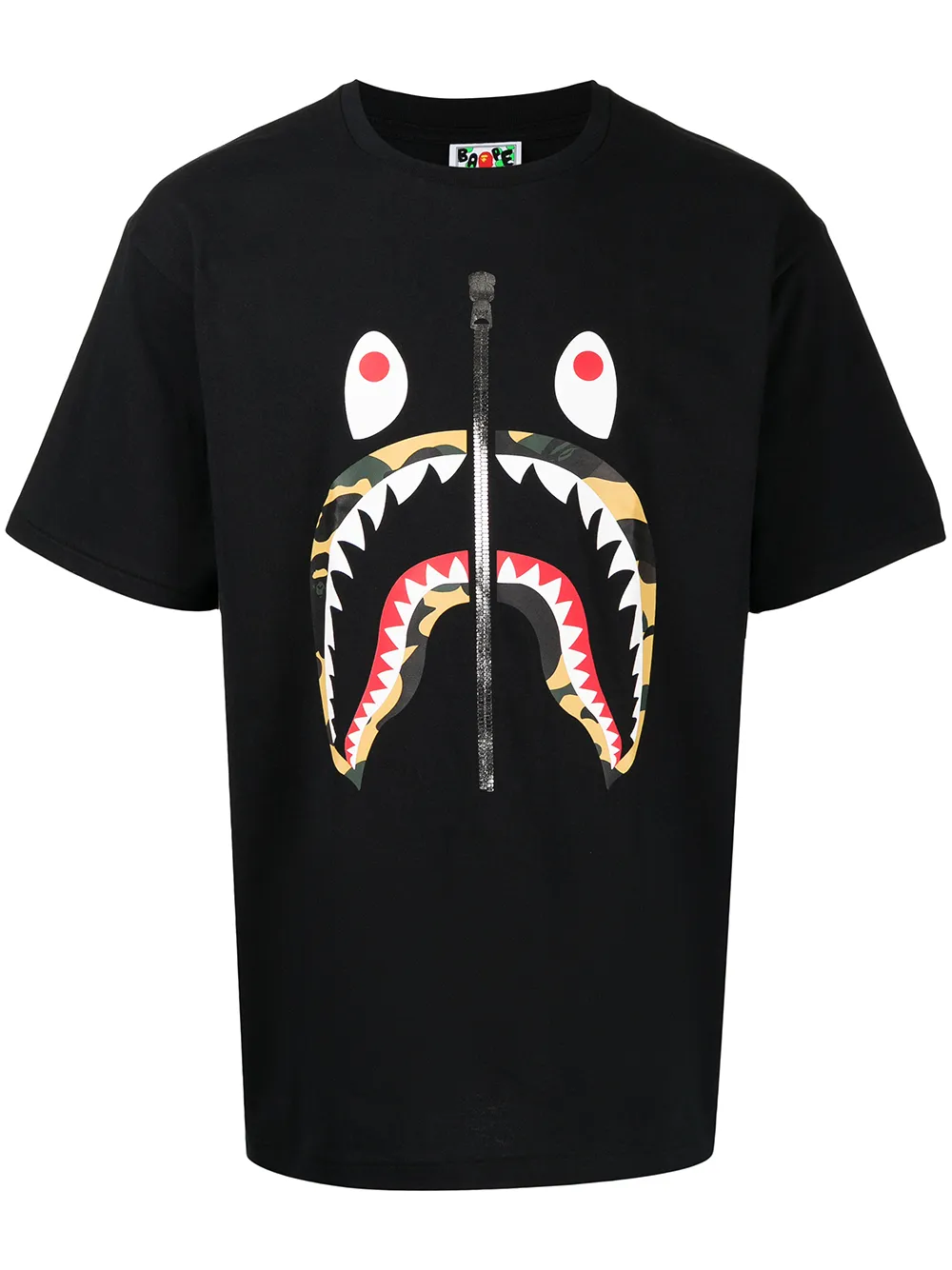 

A BATHING APE® playera estampada con cierre - Negro