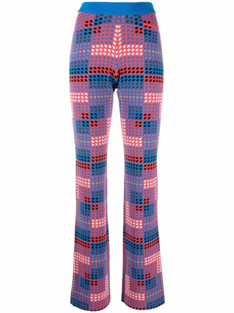 Rabanne pantalones con estampado geométrico
