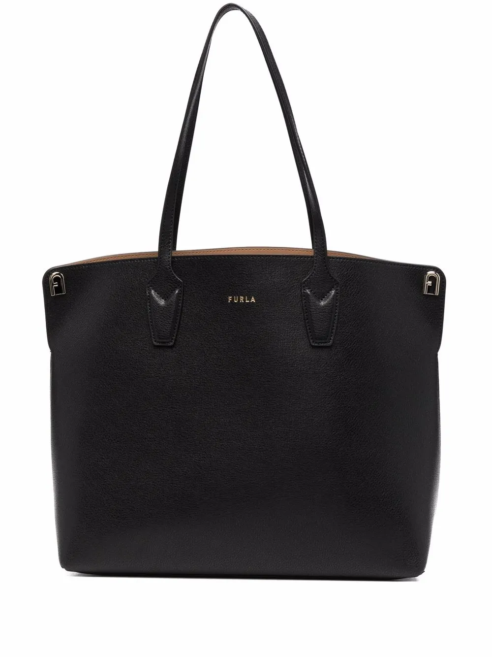 

Furla tote con logo en relieve - Negro