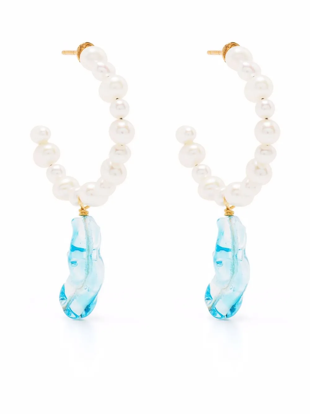 

Forte Forte drop-stone half hoop earrings - White