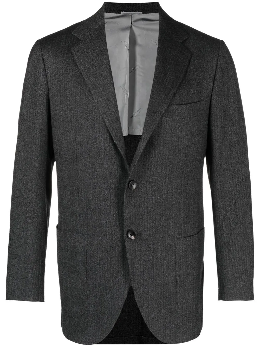 

Kiton blazer con botones y motivo pied de poule - Gris