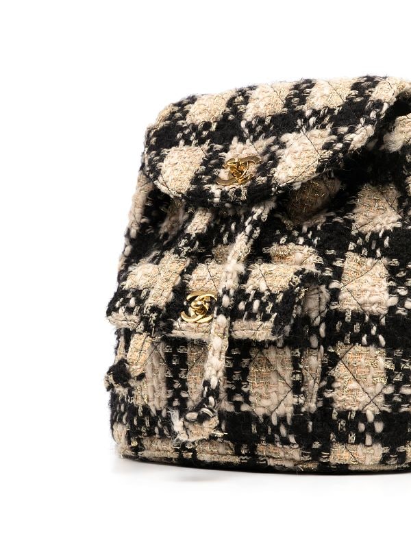 Chanel Pre-owned 1992 Duma Tweed Backpack - Brown