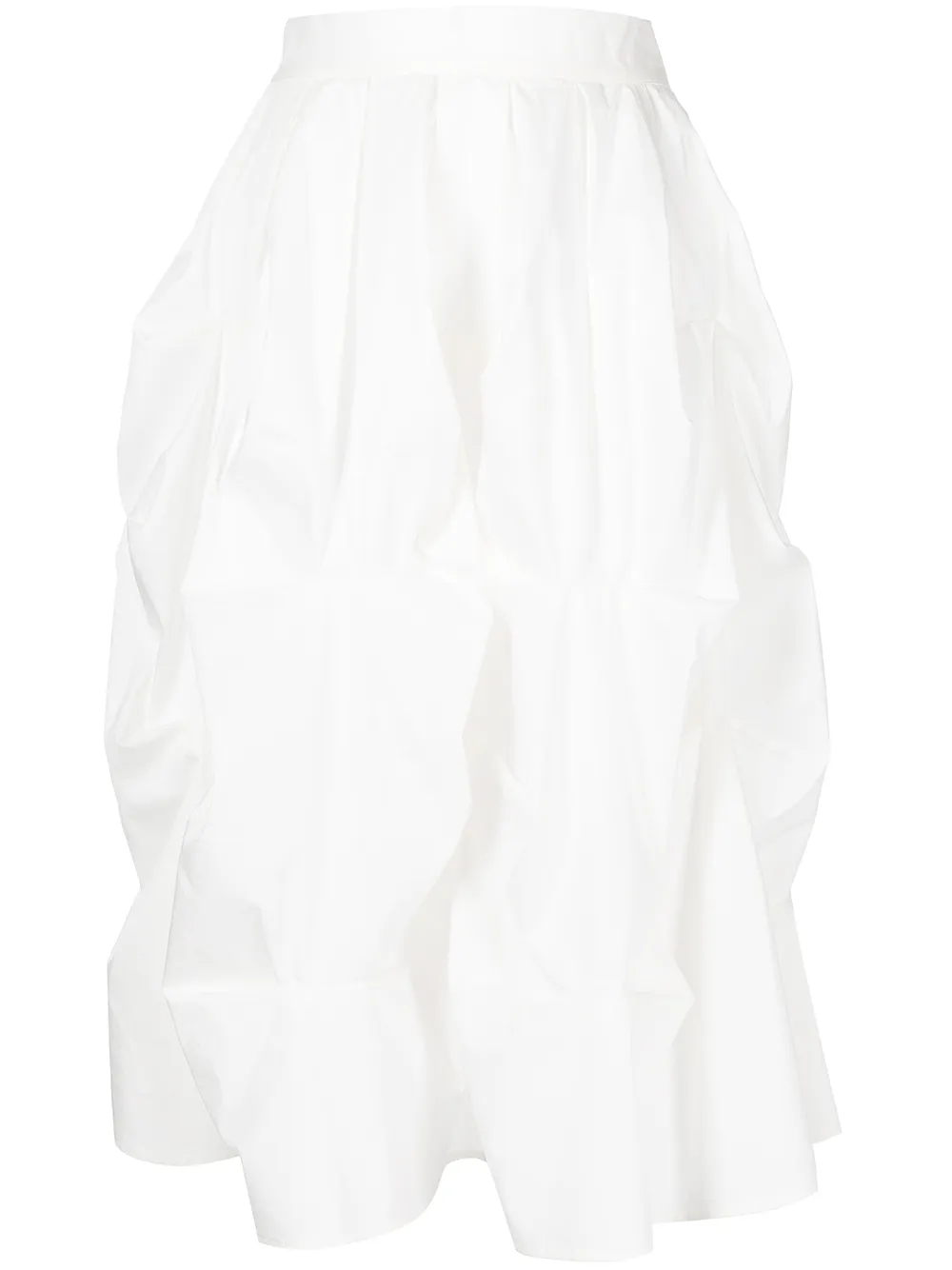 

b+ab high-waisted ruched-detail skirt - White