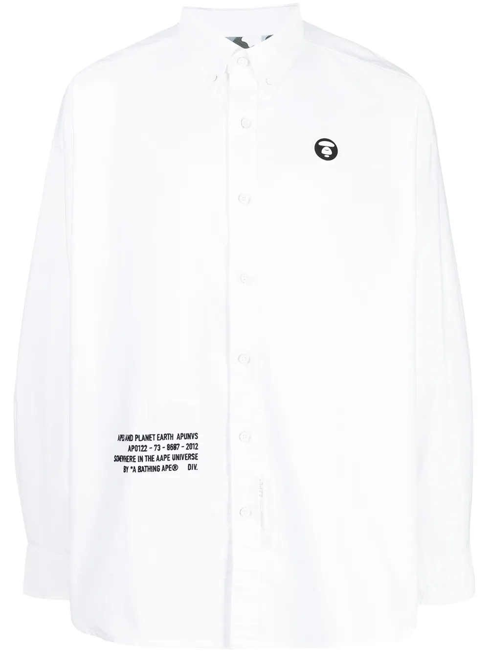 

AAPE BY *A BATHING APE® cotton text-print shirt - White