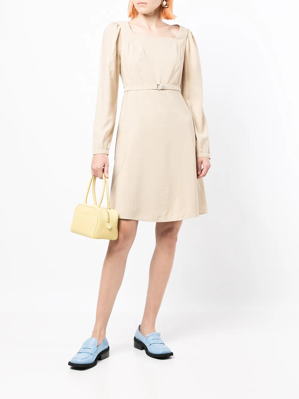 PortsPURE Flared midi-jurk - Bruin