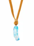 Forte Forte stone-pendant necklace - Brown