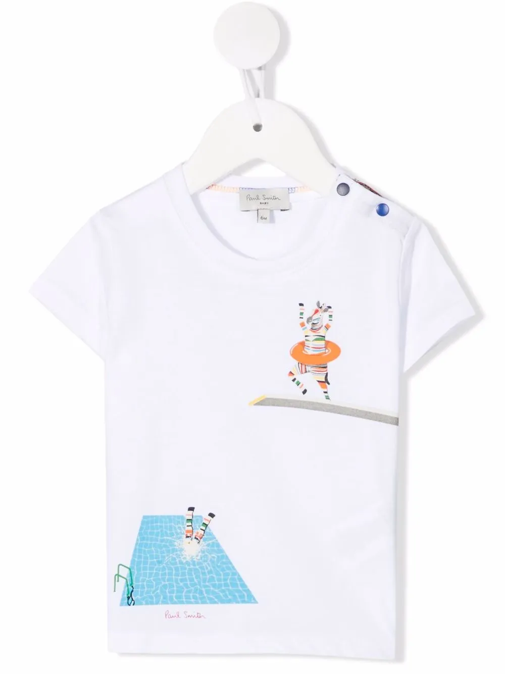 

Paul Smith Junior playera con parche Zebra - Blanco