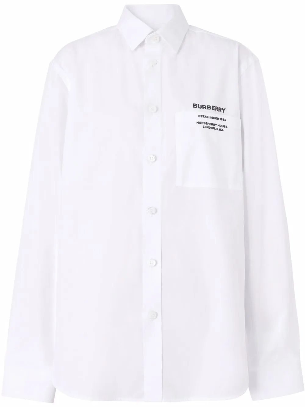 

Burberry camisa con estampado Horseferry - Blanco