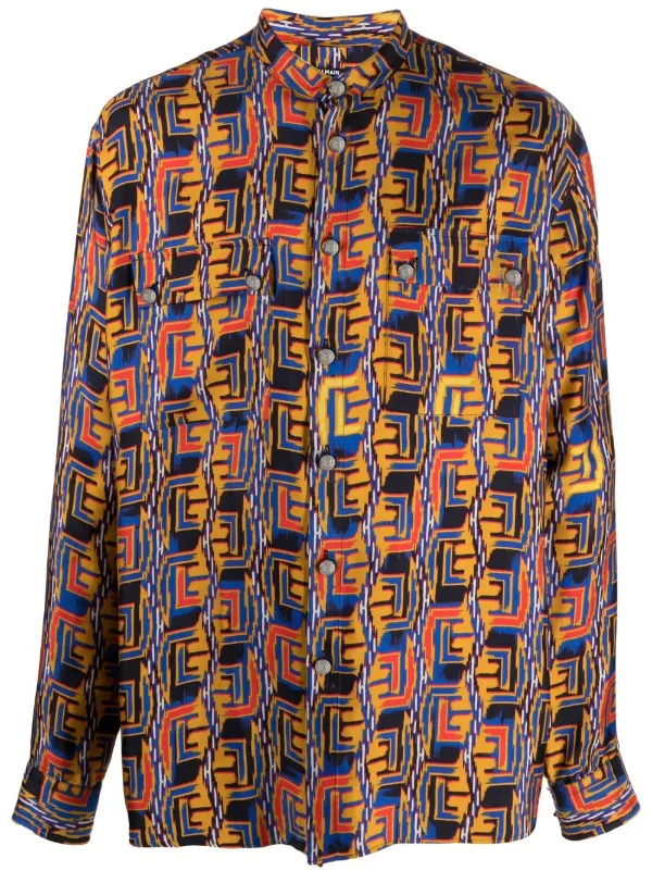Balmain グラフィック シャツ | ブルー | FARFETCH JP