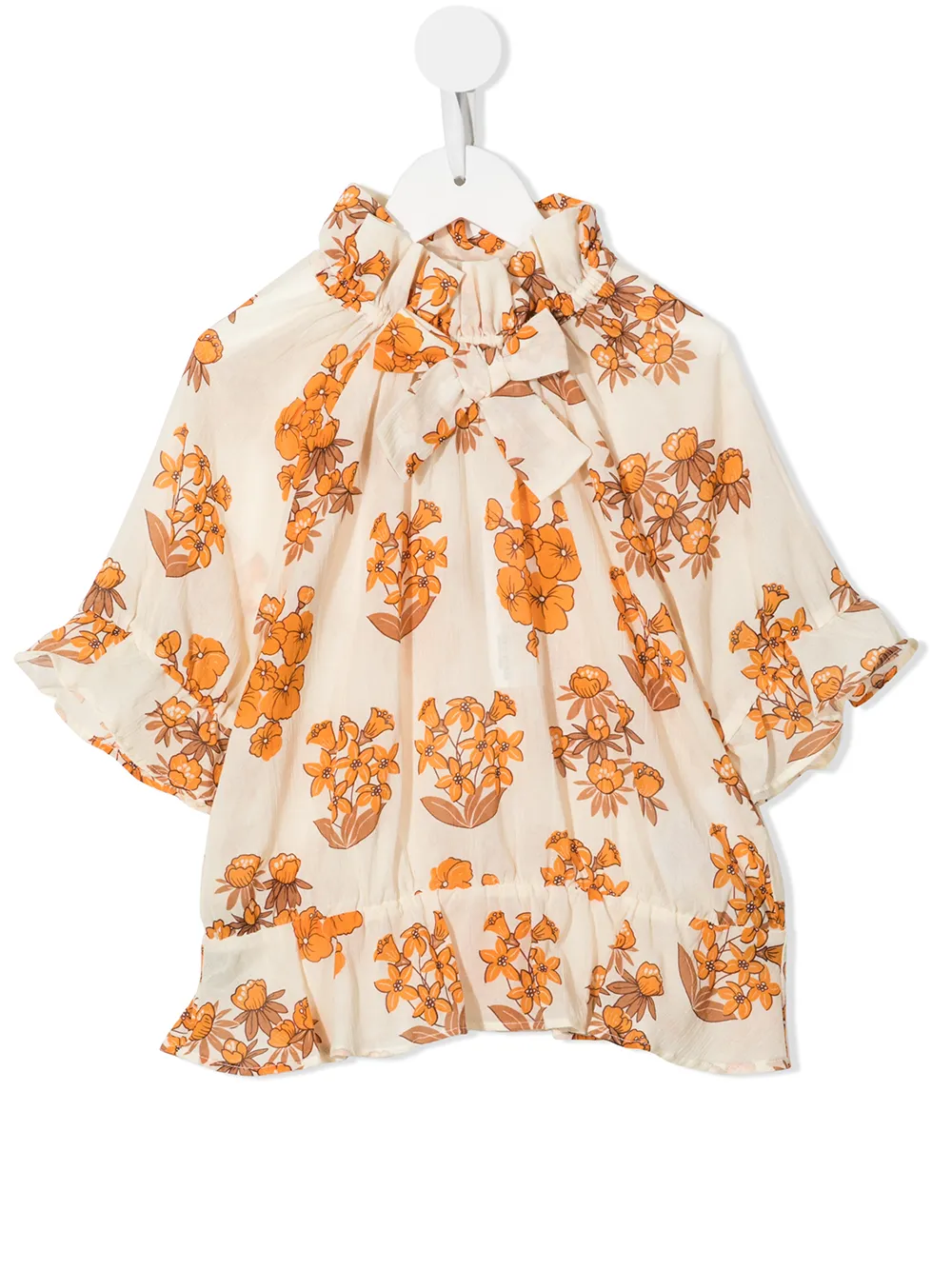 

Mini Rodini blusa con estampado floral - Neutro