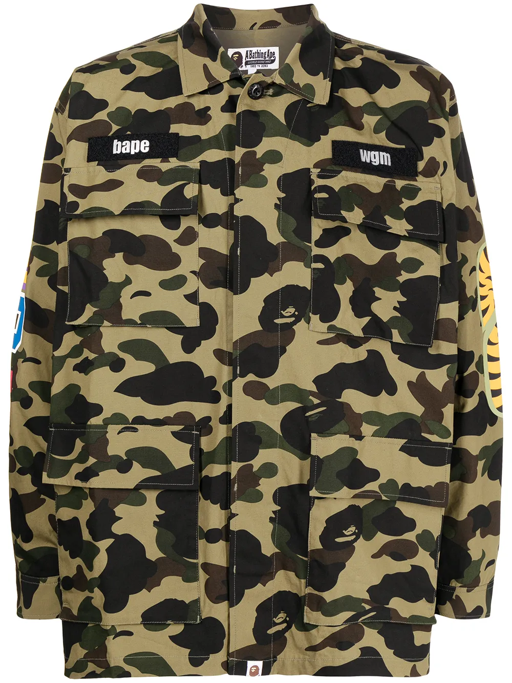 

A BATHING APE® sobrecamisa con estampado militar - Marrón