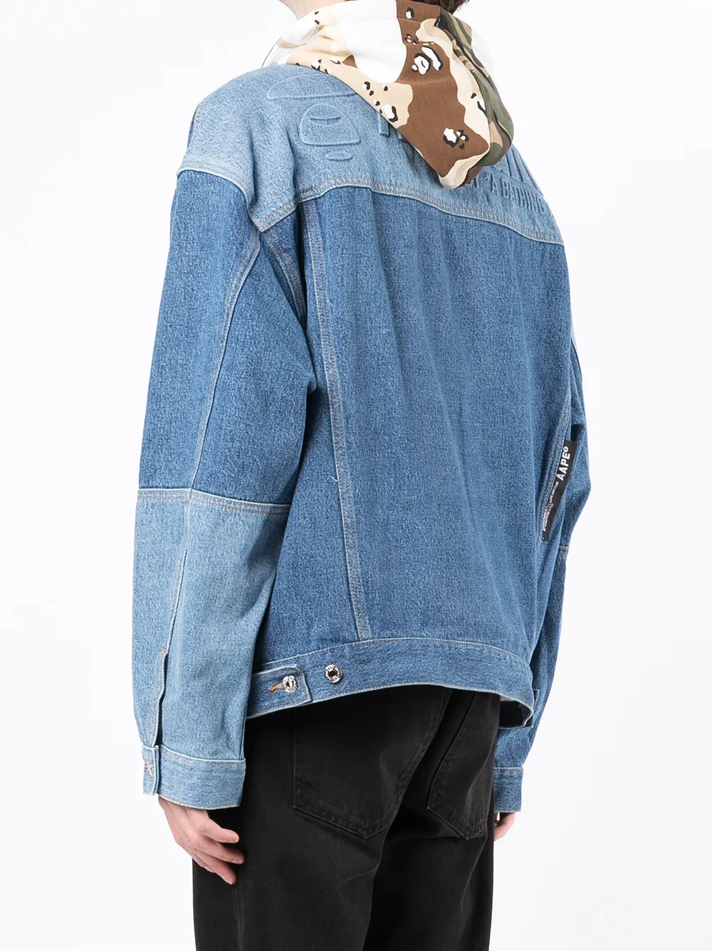 AAPE BY *A BATHING APE® Patchwork Hooded Denim Jacket - Farfetch