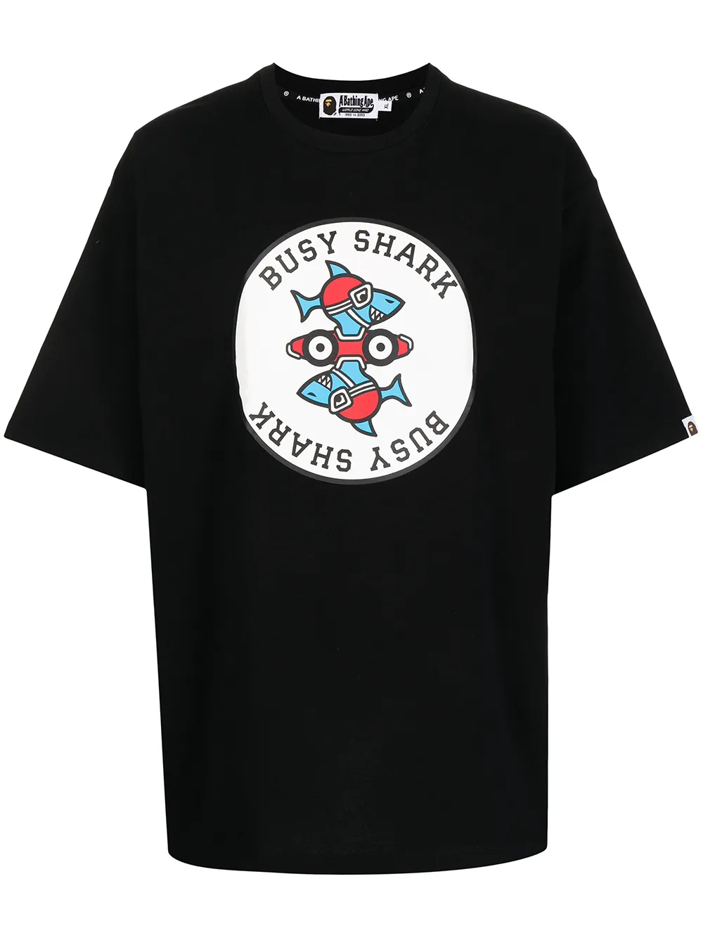 

A BATHING APE® logo-print cotton T-Shirt - Black