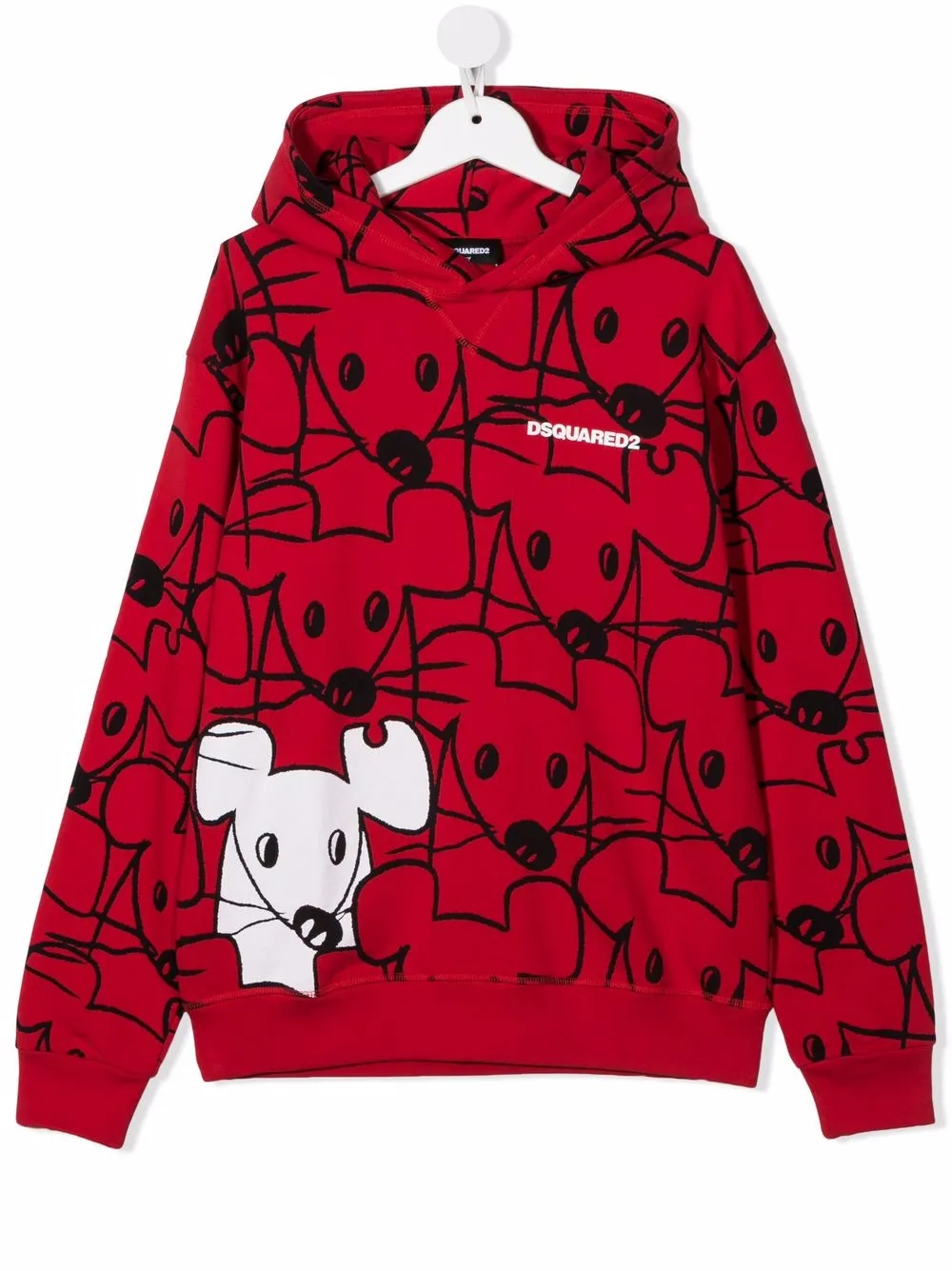 

Dsquared2 Kids hoodie con ratones estampados - Rojo