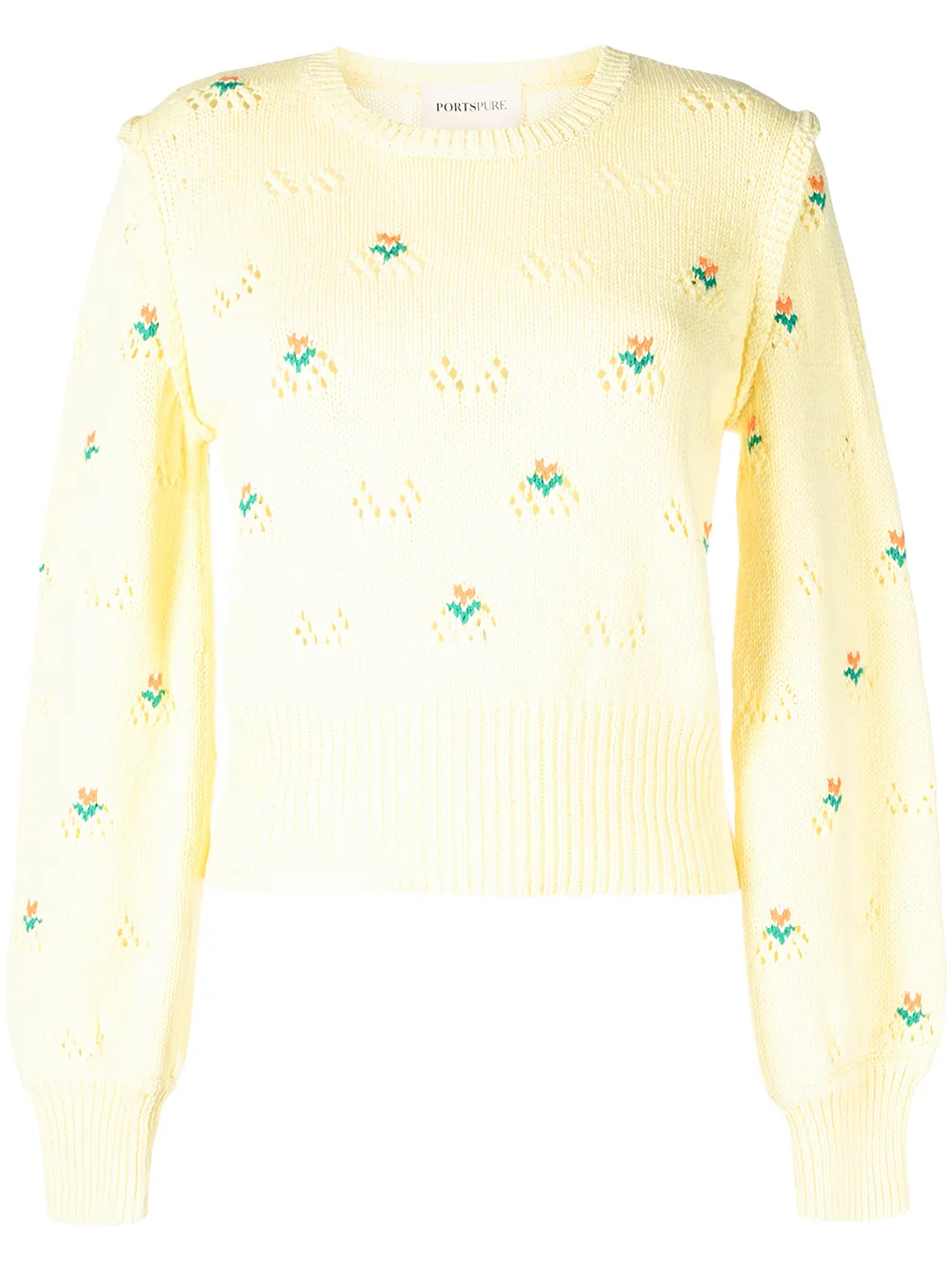 

PortsPURE embroidered button-up cardigan - Yellow