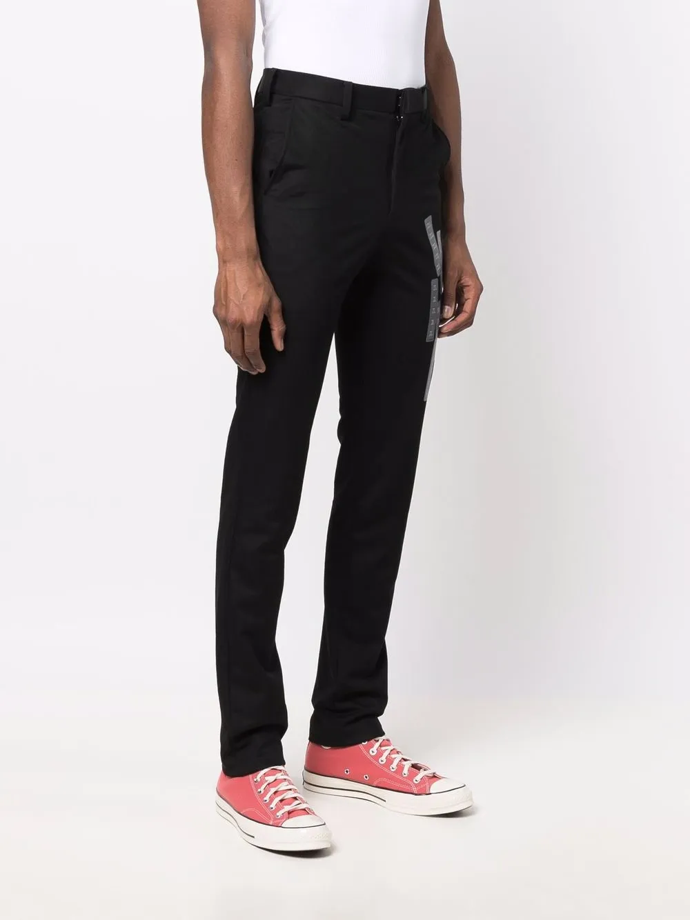 Label-Print Straight-Leg Trousers