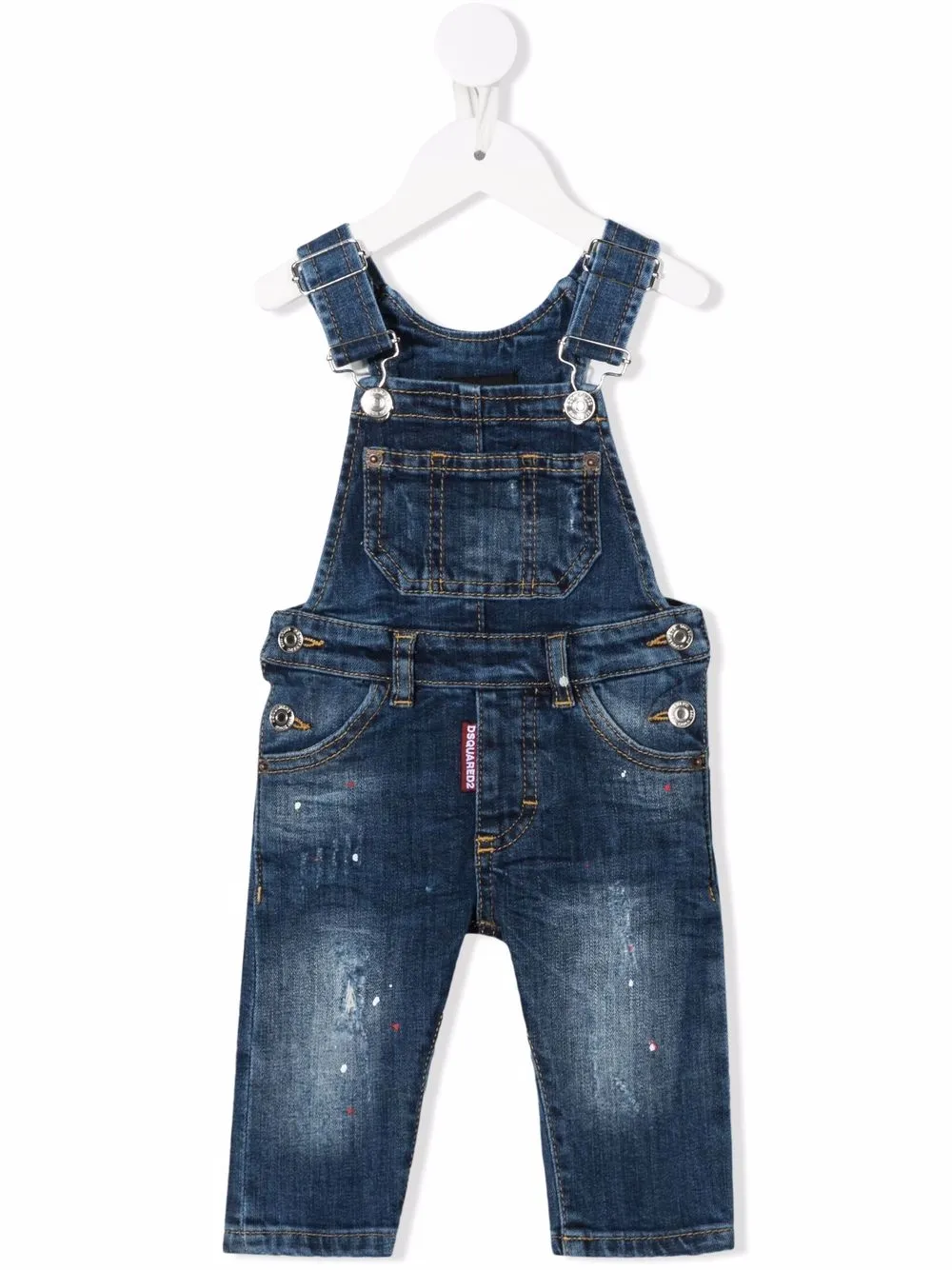 

Dsquared2 Kids overol de mezclilla con efecto envejecido - Azul