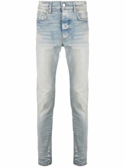 logo-patch stonewashed skinny jeans 