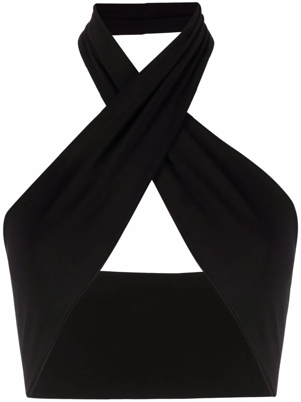 

THE ANDAMANE top corto Jasmine con cuello halter - Negro