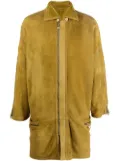 Versace Pre-Owned 1980s zip-up shearling coat - Yellow