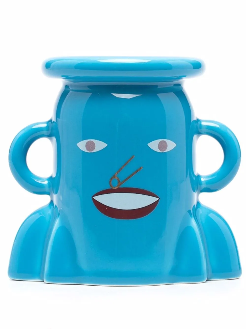 

Bosa face-motif ceramic ashtray - Blue