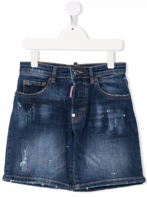 DSQUARED2 KIDS distressed-finish denim shorts