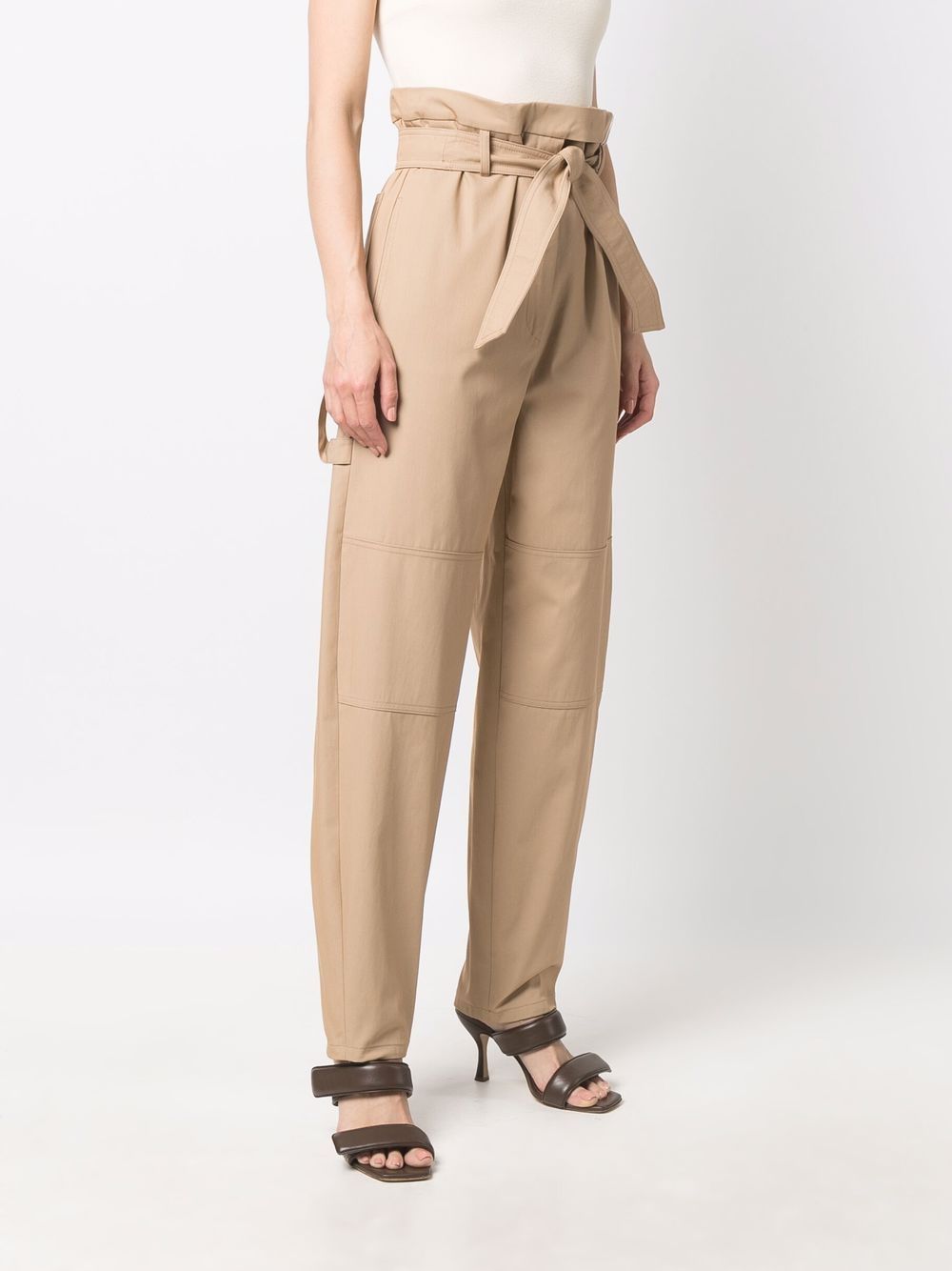 Max Mara Broek met paperbag taille Beige