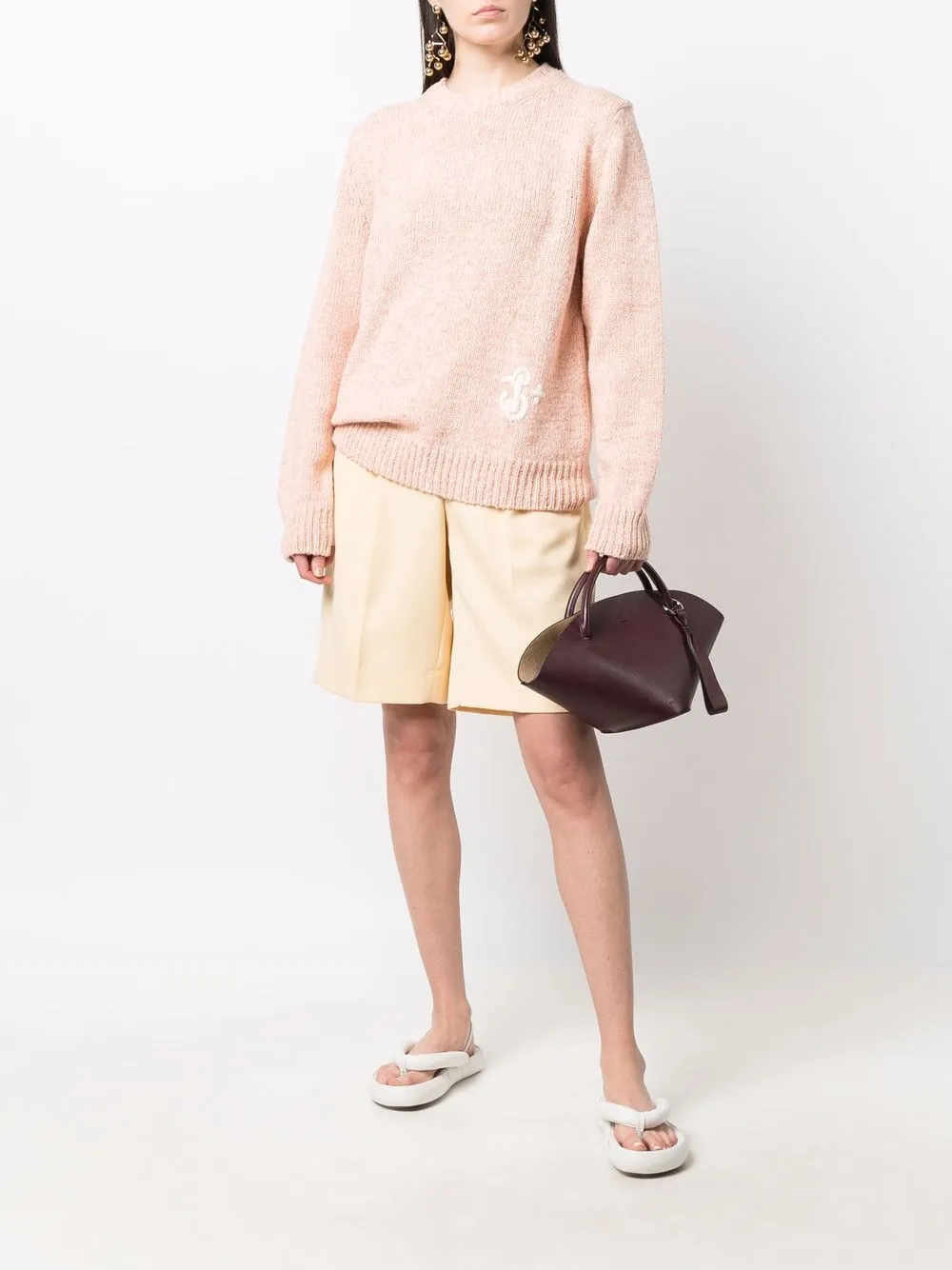 Jil Sander Coltrui met geborduurd logo - Roze