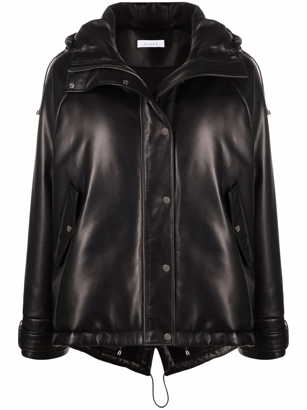 

Liska hooded leather jacket - Black