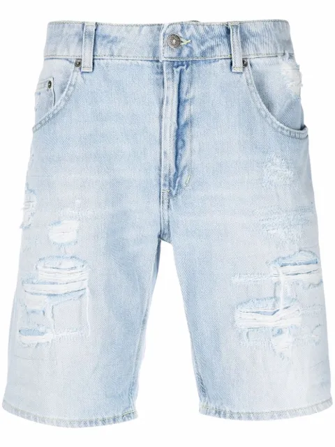 DONDUP shorts de mezclilla con efecto envejecido