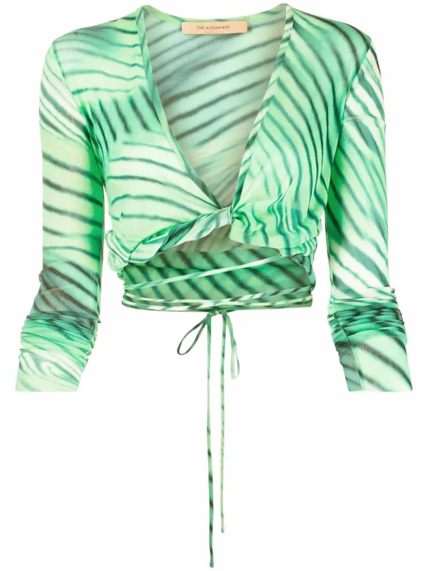 Shop THE ANDAMANE Judy wrap top with 