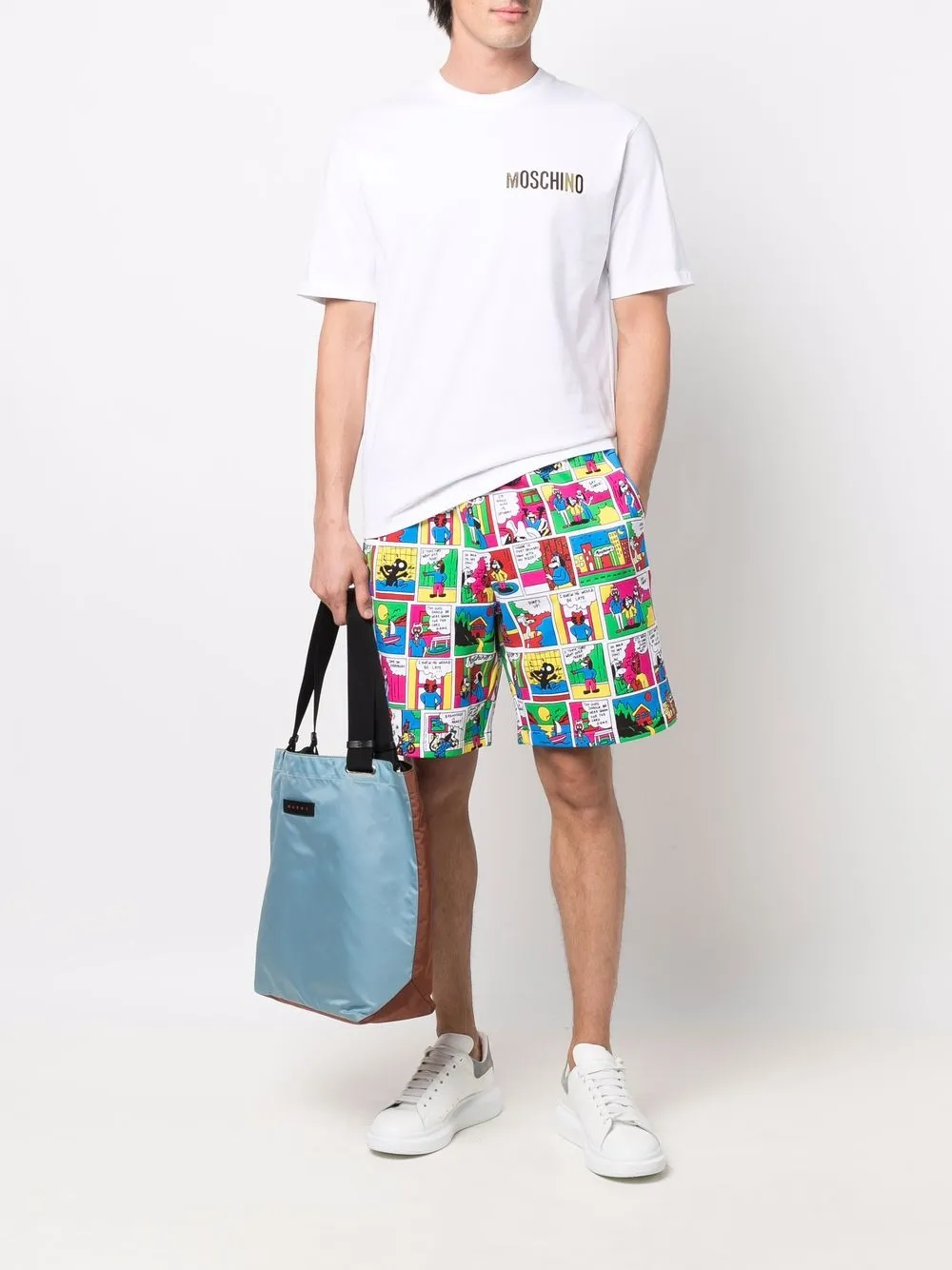 Moschino T-shirt met logoprint - Wit
