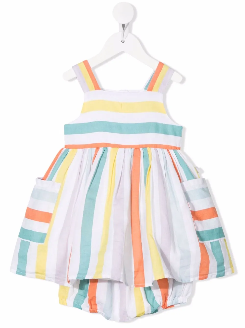 

Stella McCartney Kids vestido con motivo de rayas - Blanco