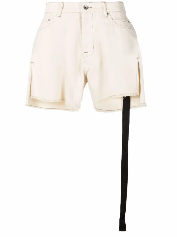 rick owens denim shorts