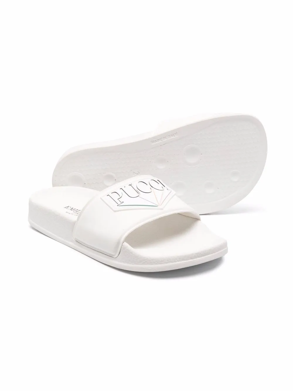 PUCCI Junior Embossed Logo Sliders Farfetch