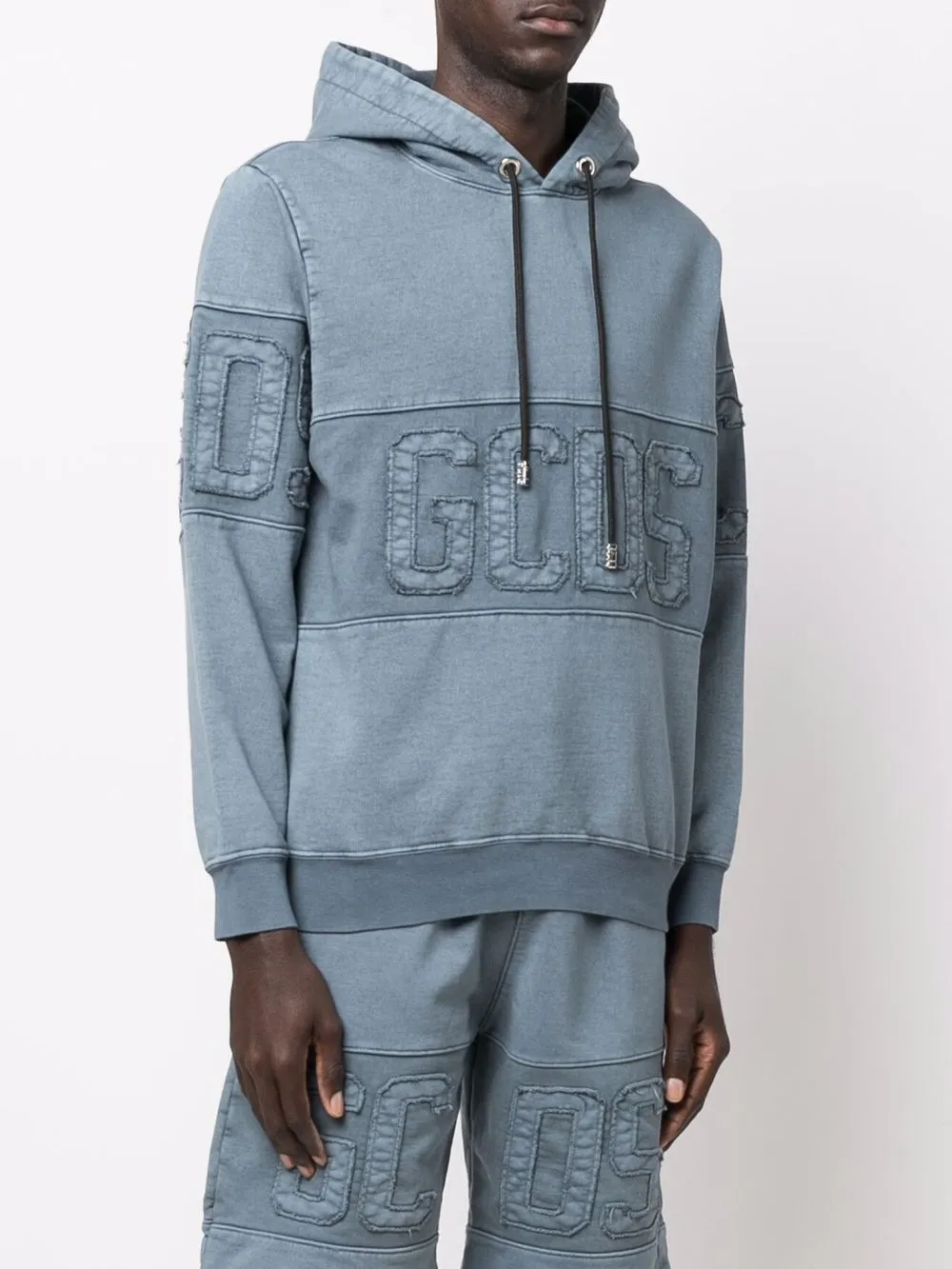  Gcds Hoodie Mit Logo Stickerei   Blau 