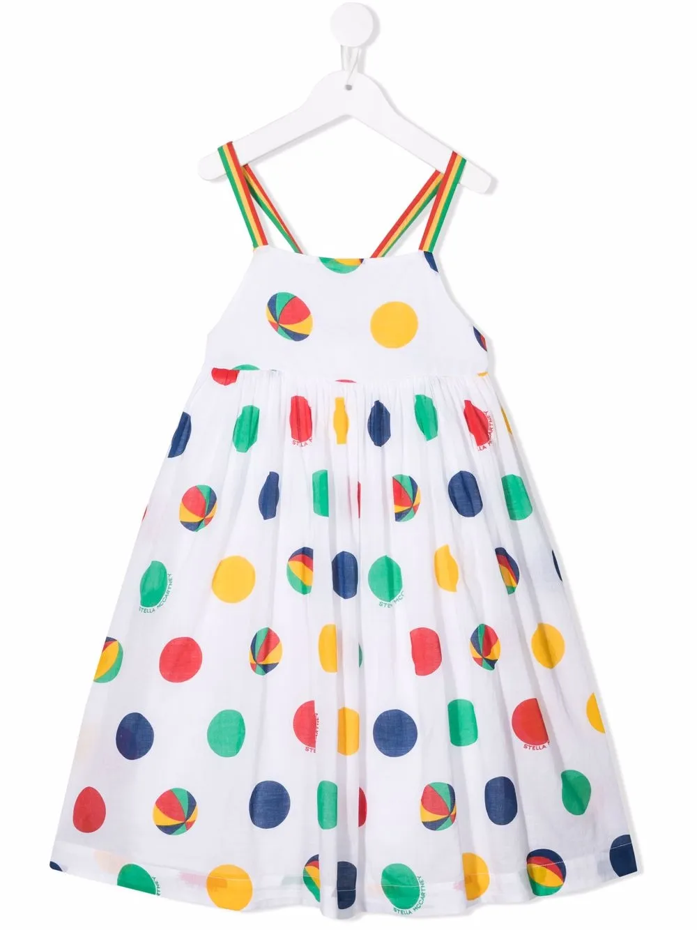

Stella McCartney Kids vestido con pelotas de playa estampadas - Blanco