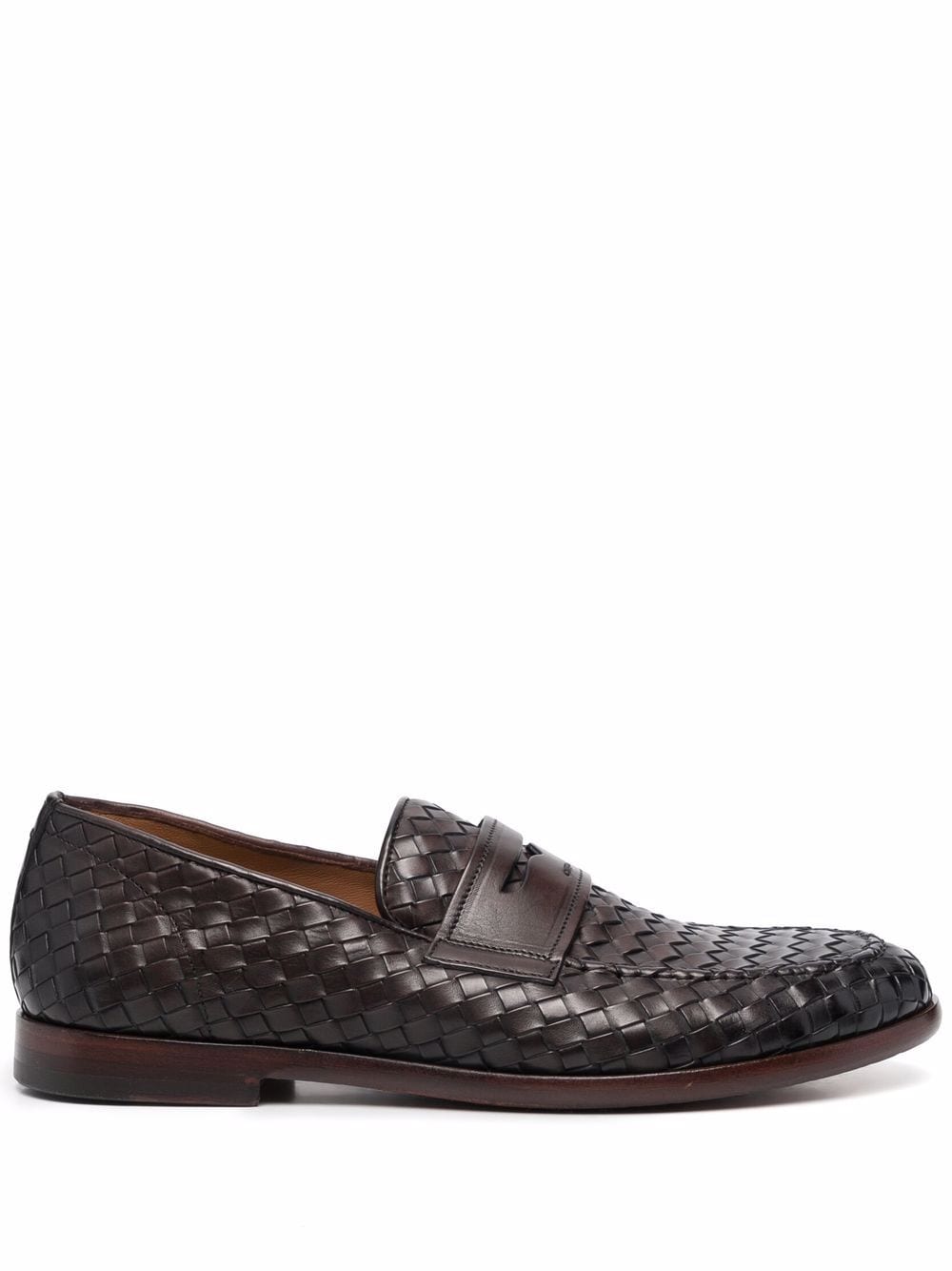 Doucal's Woven Leather Penny Loafers - Farfetch