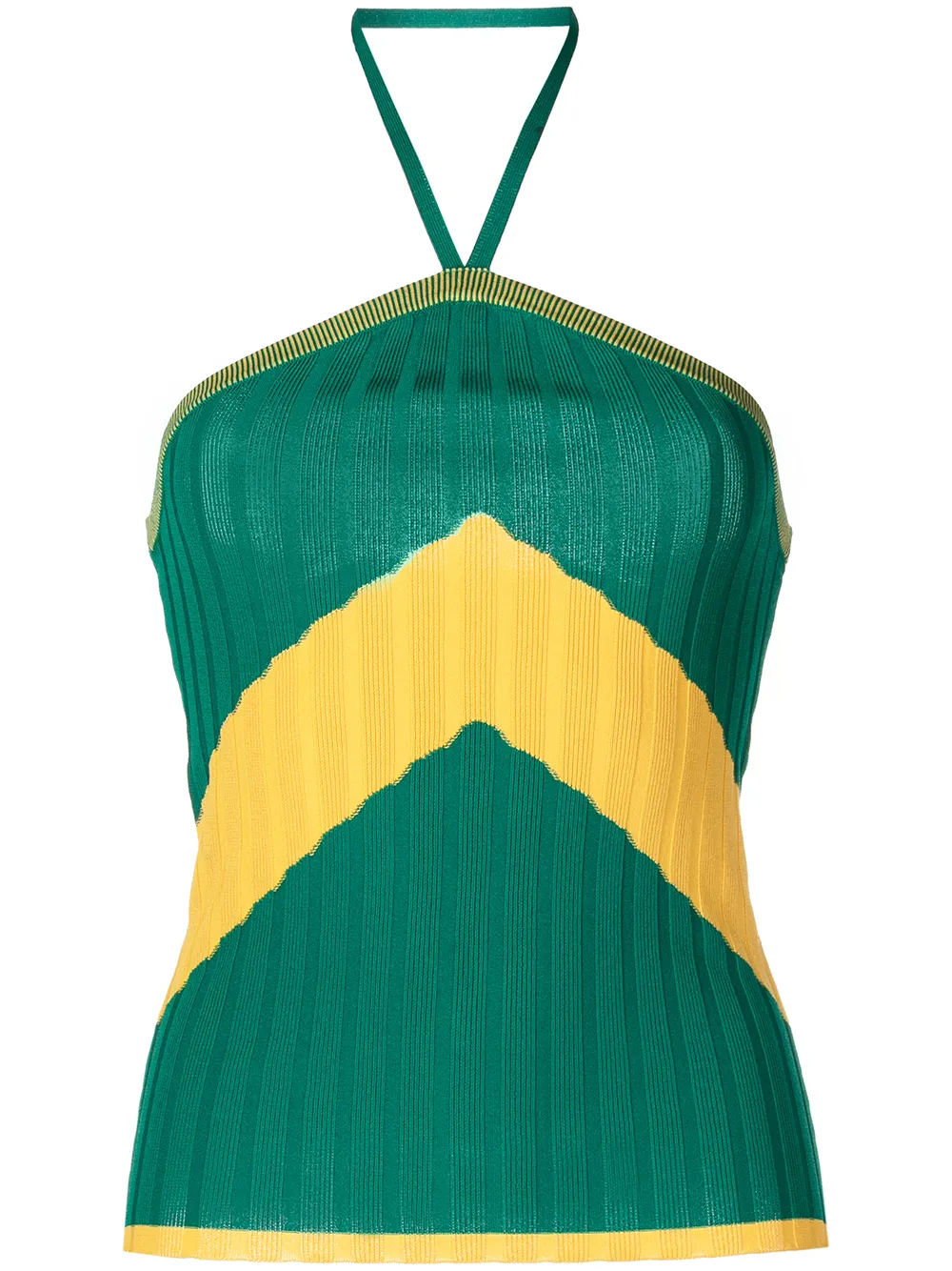 

Wales Bonner top cuello halter con estampado geométrico - Verde