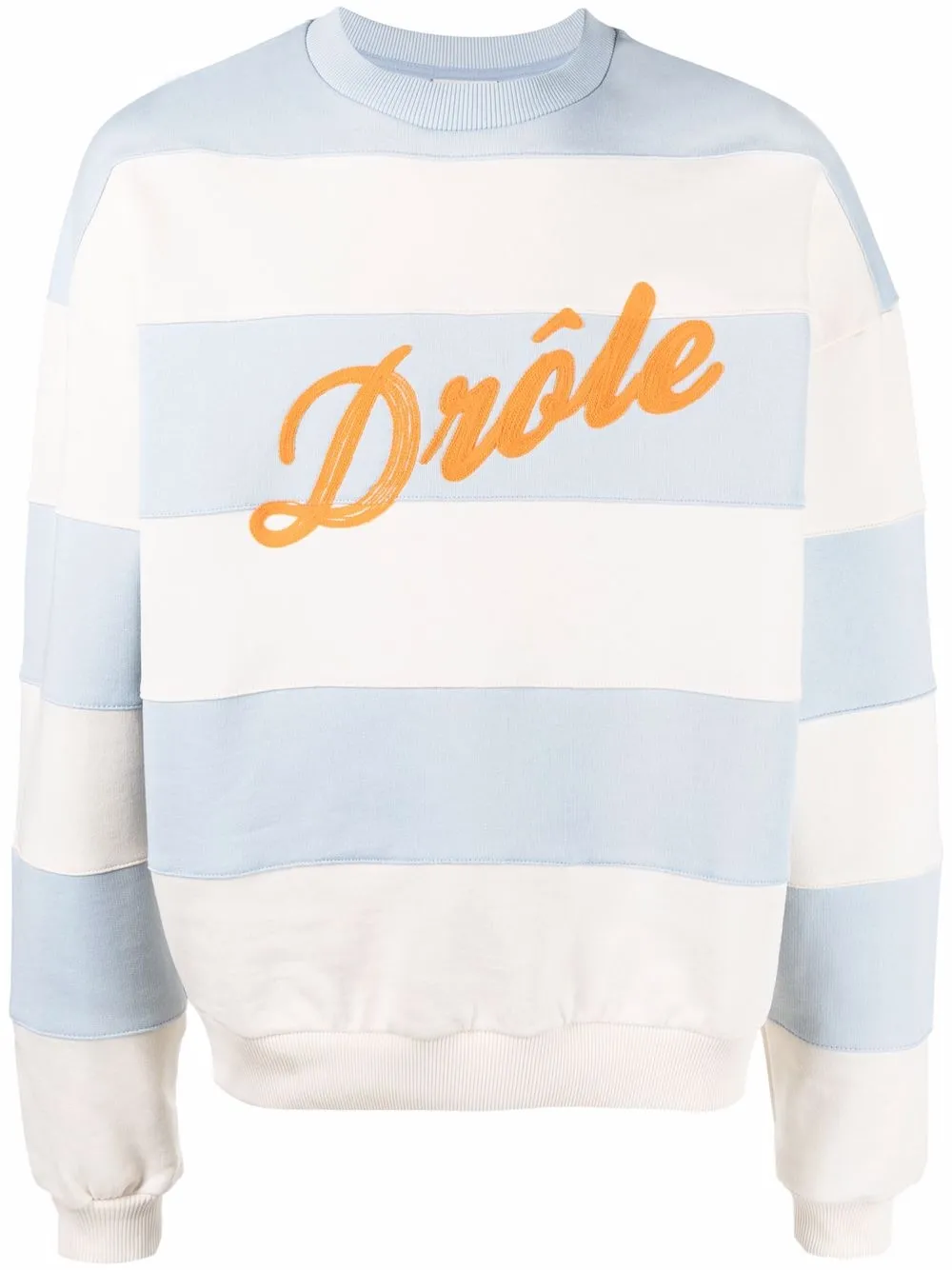

Drôle De Monsieur logo-embroidered cotton sweatshirt - Neutrals