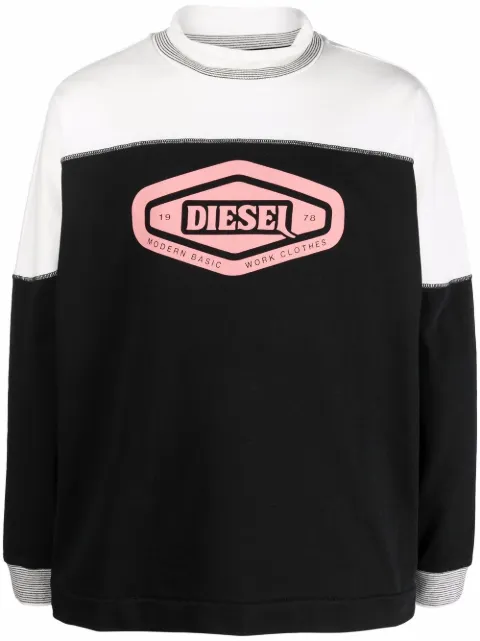 Diesel logo-print high neck jumper