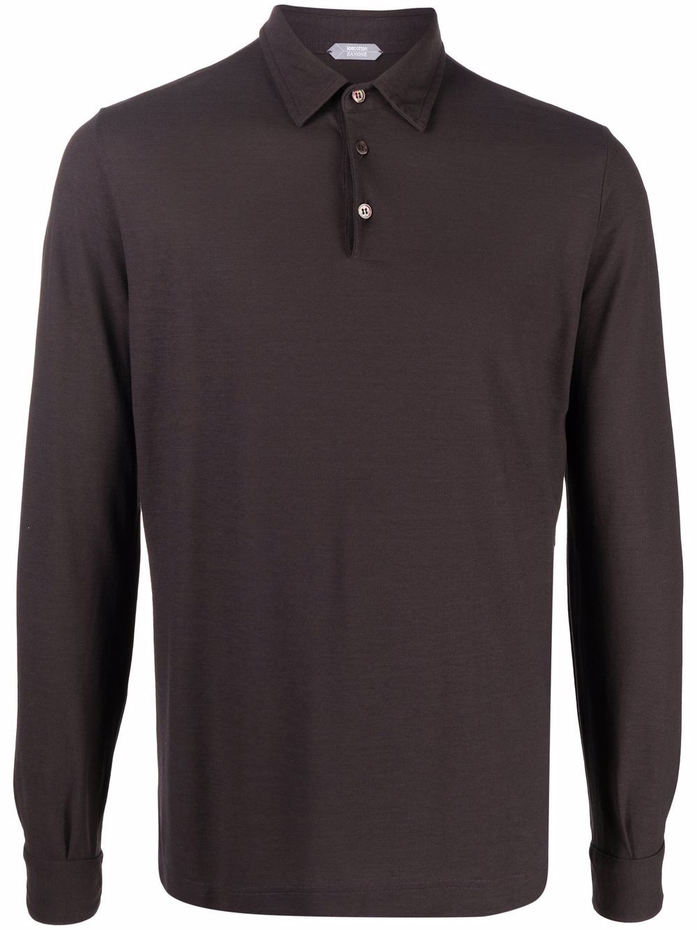 

Zanone long-sleeves cotton polo shirt - Brown