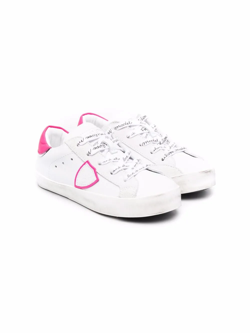 

Philippe Model Kids tenis Paris Veau con agujetas - Blanco