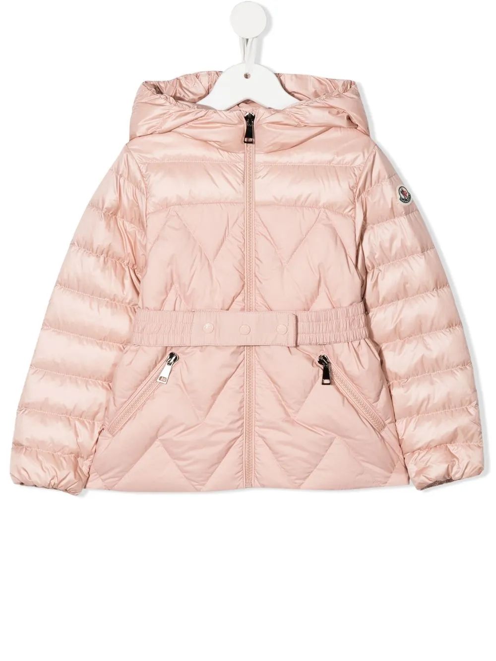 

Moncler Enfant Arialda belted down jacket - Pink