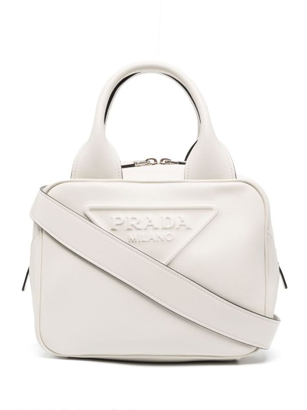 Prada logo-embossed Leather Tote Bag - Farfetch