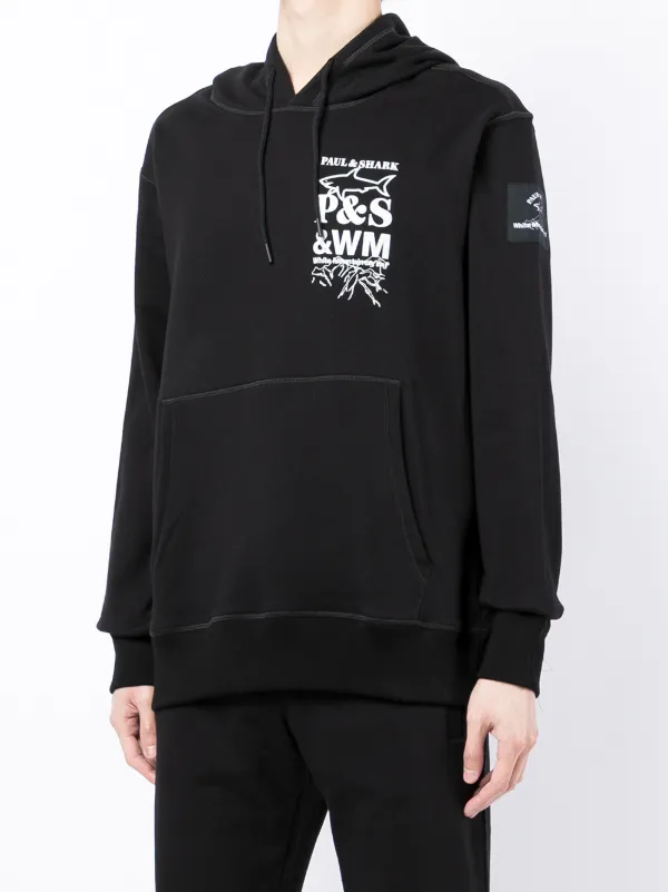 White Mountaineering logo-print Cotton Hoodie | Black | FARFETCH