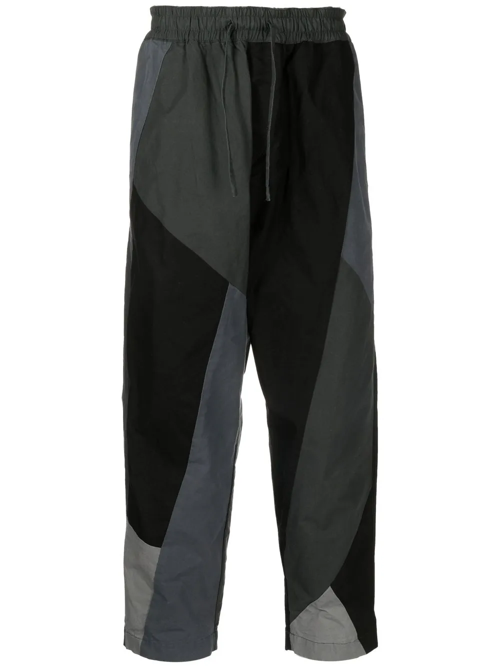 

YMC Alva patchwork-design trousers - Black