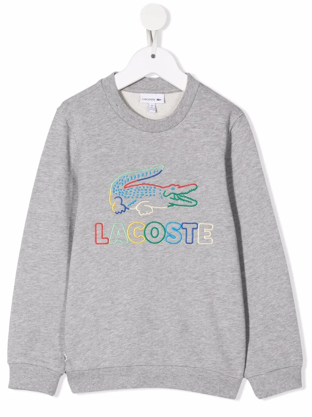 

Lacoste Kids hoodie con cuello redondo y logo estampado - Gris